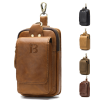 Mens Genuine Leather Mobile Phone Waist Bag