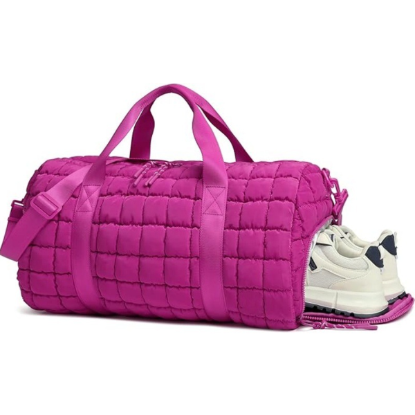 Large Capacity Quilted Puffer Gym Bag Polyester Tote