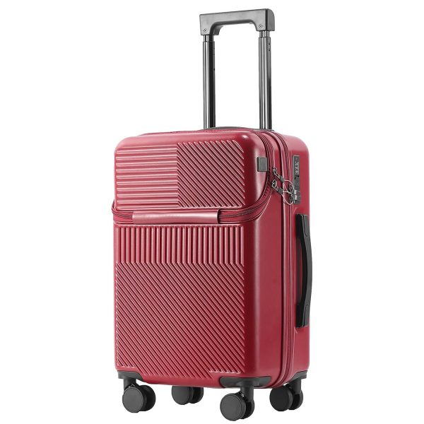 ABS USB Port Travel Suitcase w/ Cup Holder