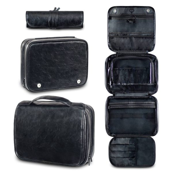 3 in 1 Waterproof PU Leather Travel Toiletry Bag