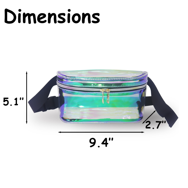 Holographic PVC Clear Waterproof Double Zipper Bag