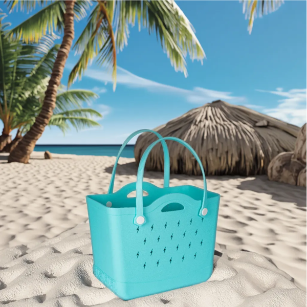 Open Top EVA Beach Tote Bag w/ Hole
