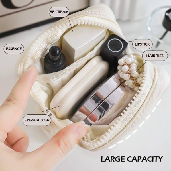 Mini Cloth Quilted Puffy Square Cosmetic Pouch