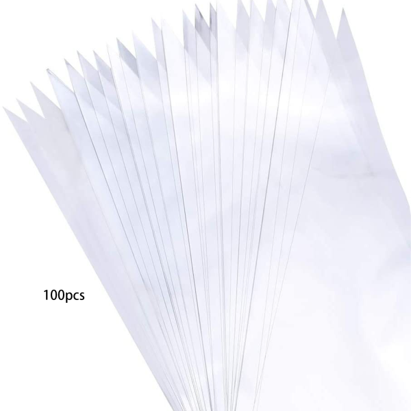100PCS Clear Cone Shaped Plastic Treat Bags