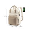 Waterproof Polyester USB Laptop Backpack w/ Luggage Strap
