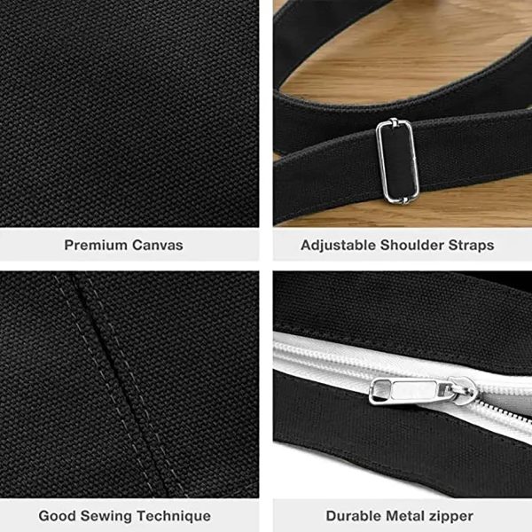 Canvas Zipper Pocket Crossbody Shoulder Bag