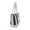 Zipper Top Large Capacity Striped Canvas Tote Bag