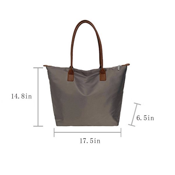 Top Zipper Large Capacity Nylon Tote Bag