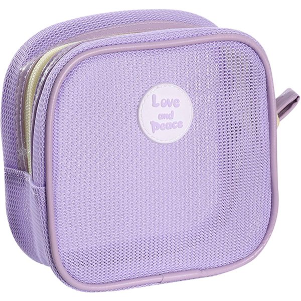 Mini Mesh Clear Zippered Toiletry Bag