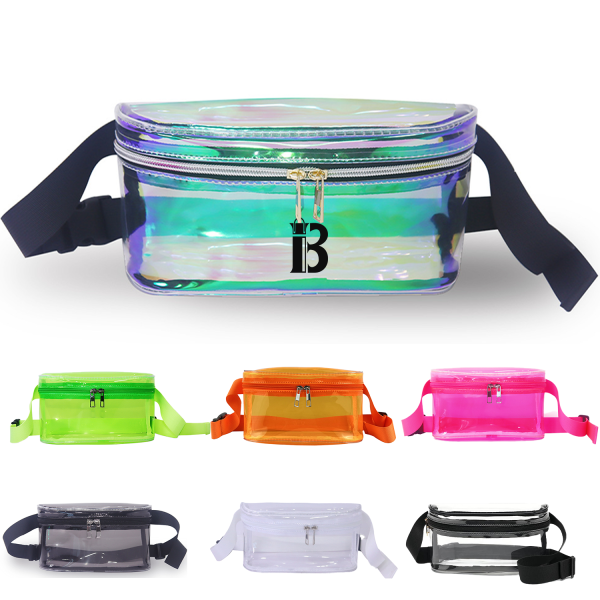 Holographic PVC Clear Waterproof Double Zipper Bag