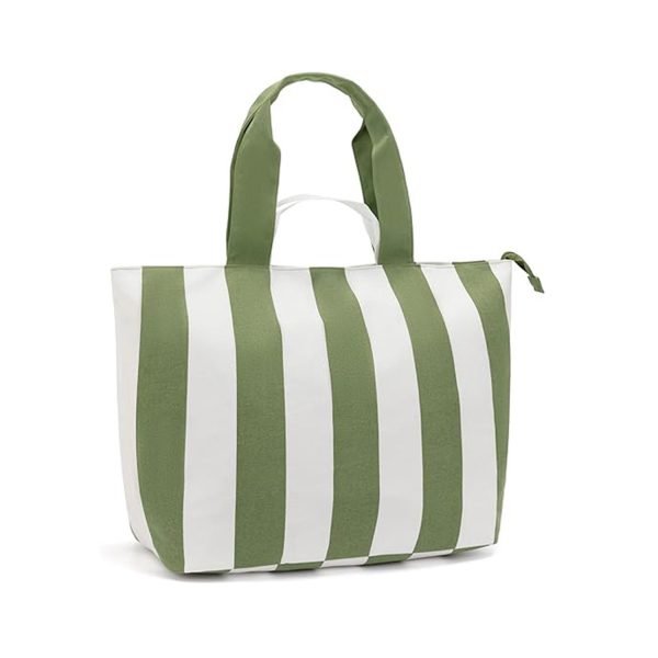 50L Large Capacity Canvas Zipper Beach Tote Bag