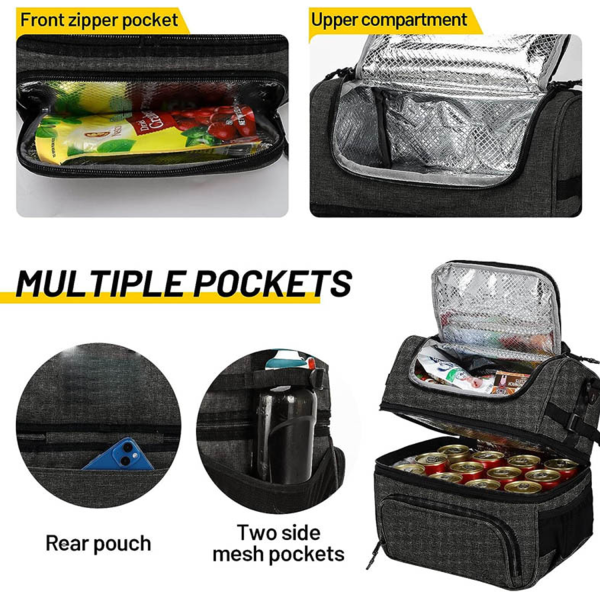 8L Double Deck Oxford Insulated Lunch Bag