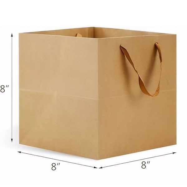 Square Gift Shopping Paper Bag w/ Handles
