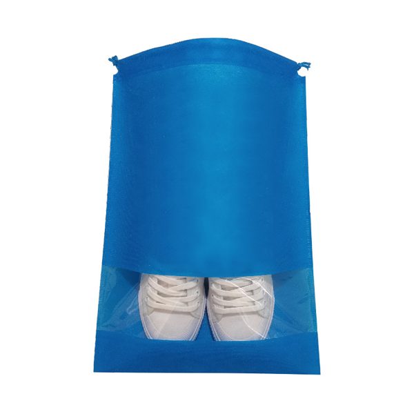 Dustproof Non Woven Drawstring Shoe Bags w/ Clear Window