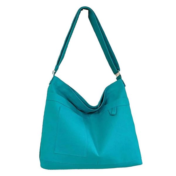 Canvas Zipper Pocket Crossbody Shoulder Bag