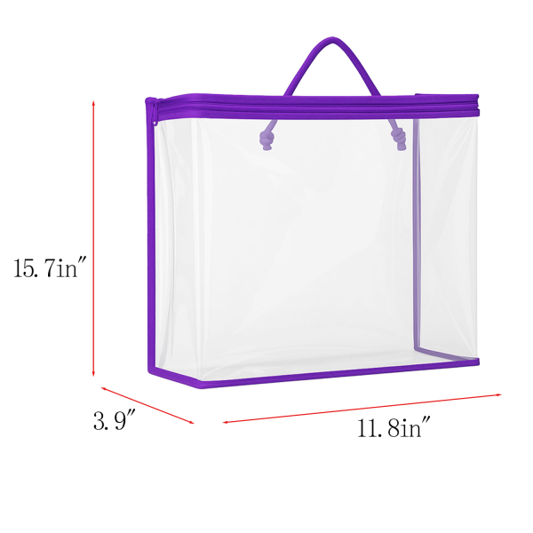 Clear PVC Dustproof Waterproof Zipper Bag