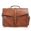 15.6 Inch Large Capacity PU Leather Laptop Bag Briefcase