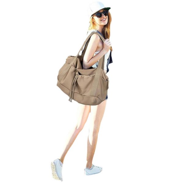 Foldable Nylon Zipper Tote Shoulder Bag