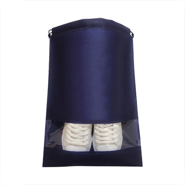 Dustproof Non Woven Drawstring Shoe Bags w/ Clear Window