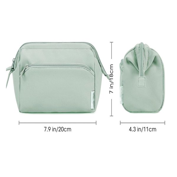 Large Capacity Wide Open Oxford Zipper Cosmetic Bag
