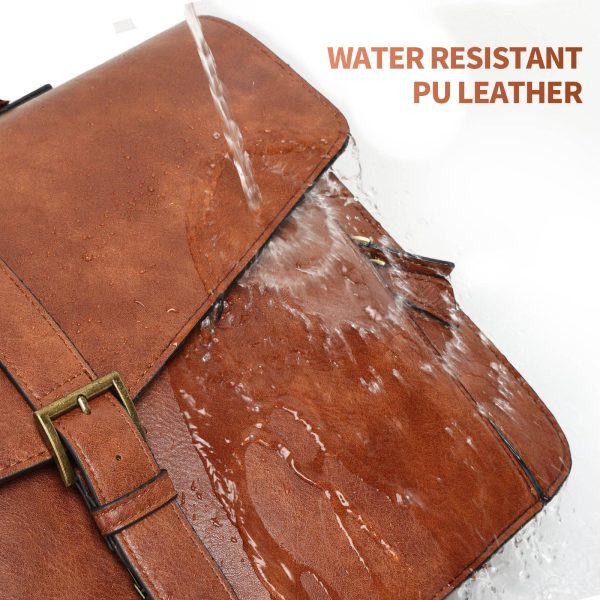 15.6 Inch Large Capacity PU Leather Laptop Bag Briefcase
