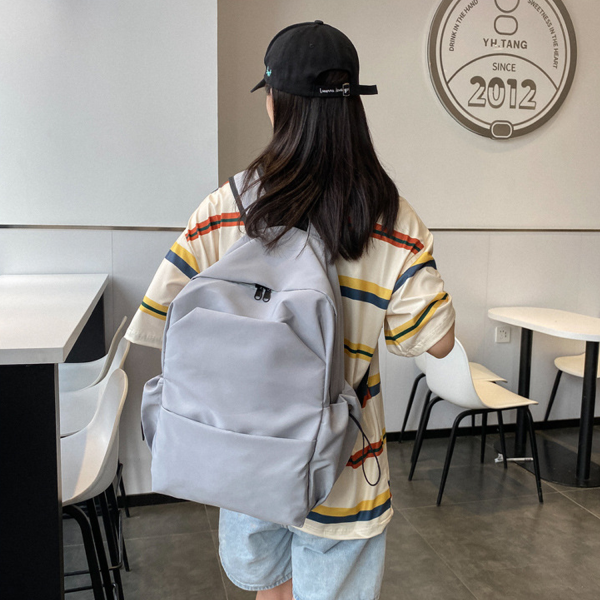 Large Capacity Solid Color Oxford Backpack
