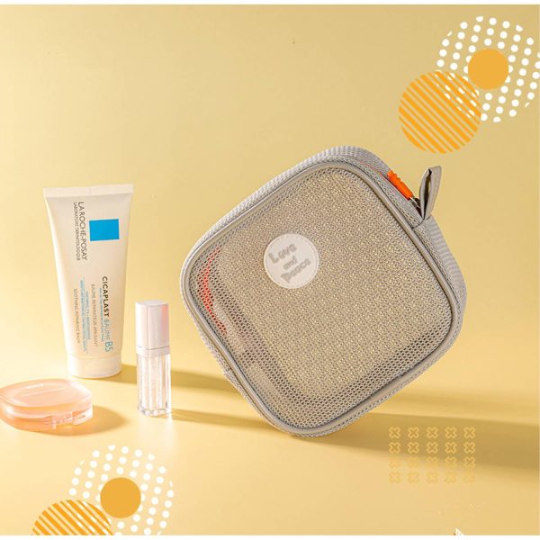 Mini Mesh Clear Zippered Toiletry Bag
