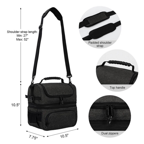 8L Double Deck Oxford Insulated Lunch Bag