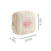 Mini Cloth Quilted Puffy Square Cosmetic Pouch