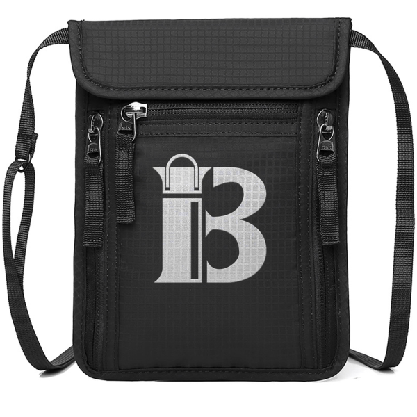 Adjustable Strap RFID Blocking Nylon Travel Organizer Bag