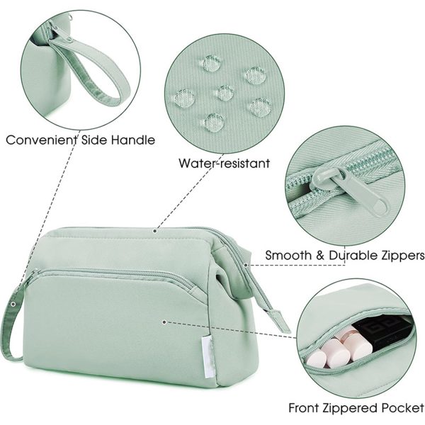 Large Capacity Wide Open Oxford Zipper Cosmetic Bag
