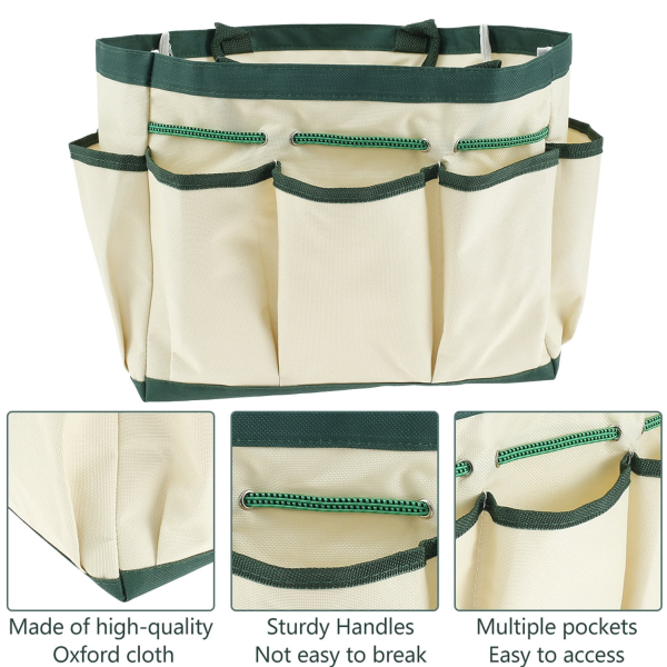 Large Capacity Oxford Garden Tool Bag w/ Pockets