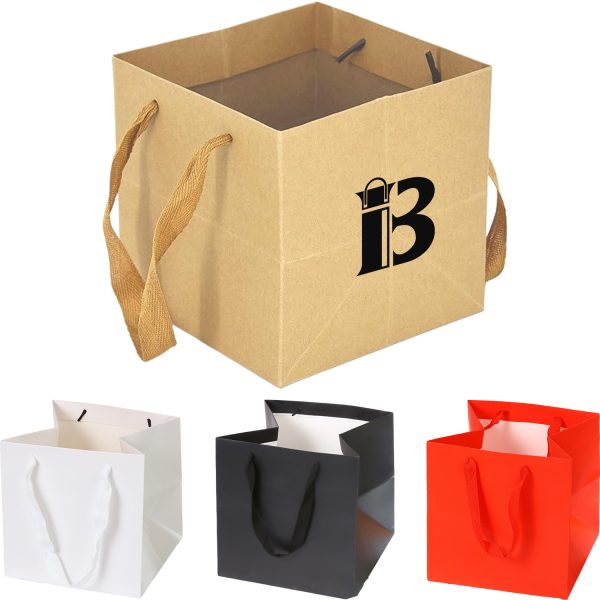 Square Gift Shopping Paper Bag w/ Handles