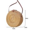 Handmade Round Rattan Crossbody Bag