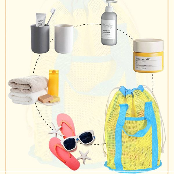 16L Polyester Mesh Beach Drawstring Bag