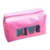 Waterproof Nylon Embroidered Letter Makeup Bag