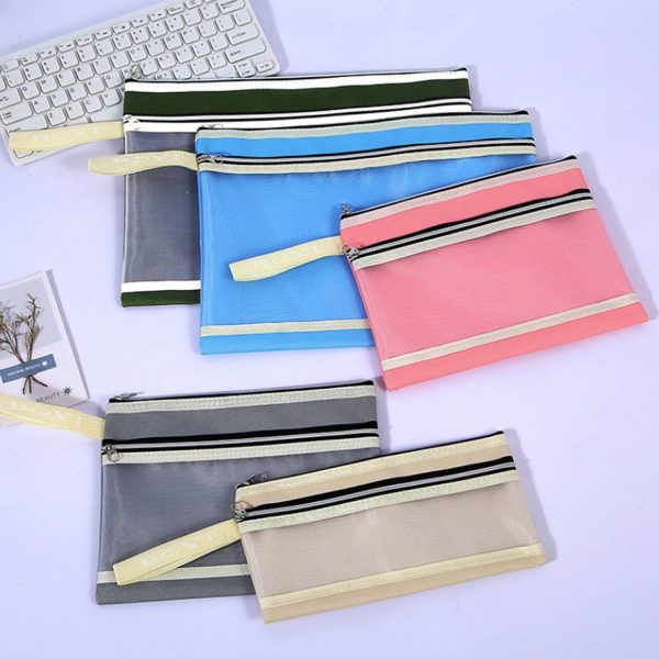 Letter Size Zipper Nylon Mesh File Pouch