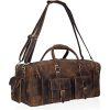 50L Large Capacity Genuine Leather Travel Duffle Bag