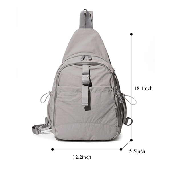 Large Capacity Nylon Crossbody Sling Bag w/ Pockets