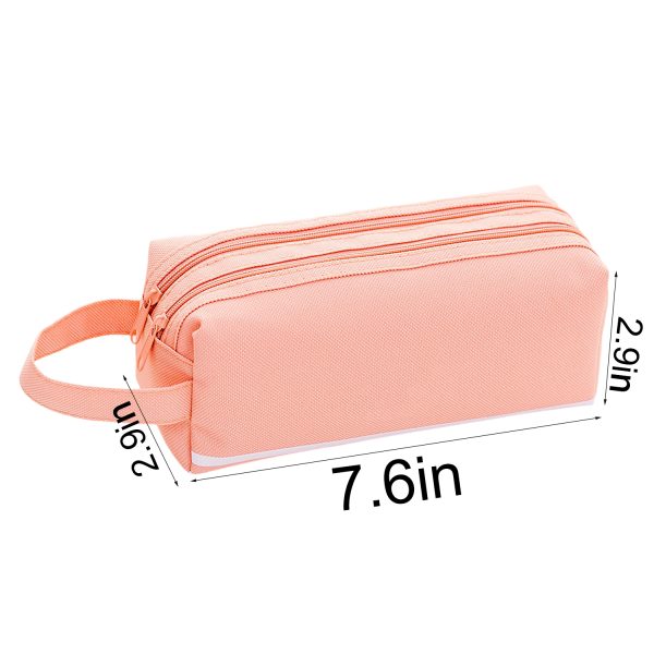 Double Layer Zippered Oxford Pencil Bag