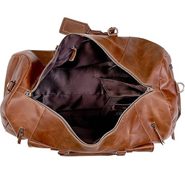 35L Genuine Leather Travel Duffle Bag