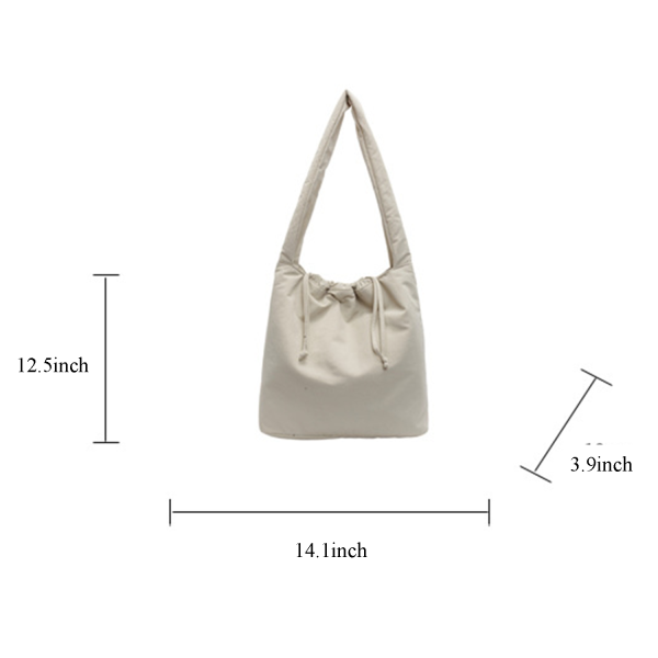 Lightweight Nylon Drawstring Shoulder Tote Bag