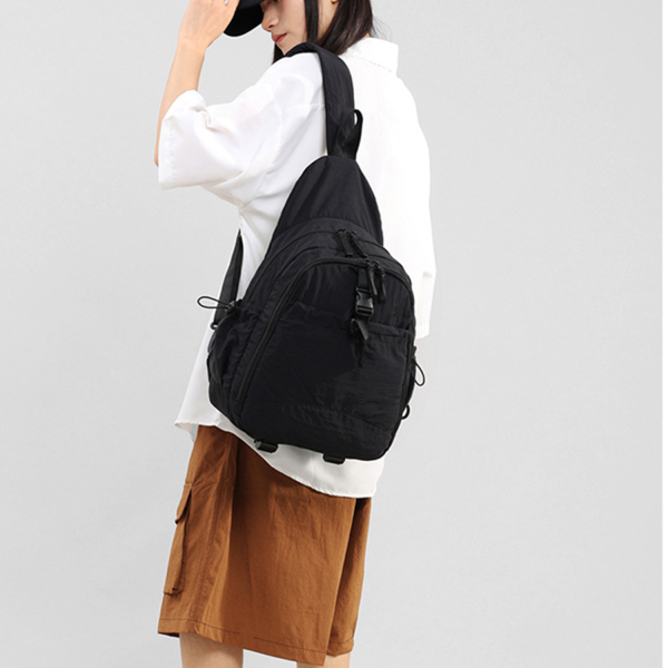 Large Capacity Nylon Crossbody Sling Bag w/ Pockets