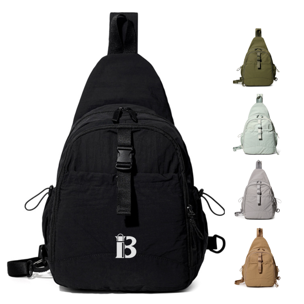 Large Capacity Nylon Crossbody Sling Bag w/ Pockets