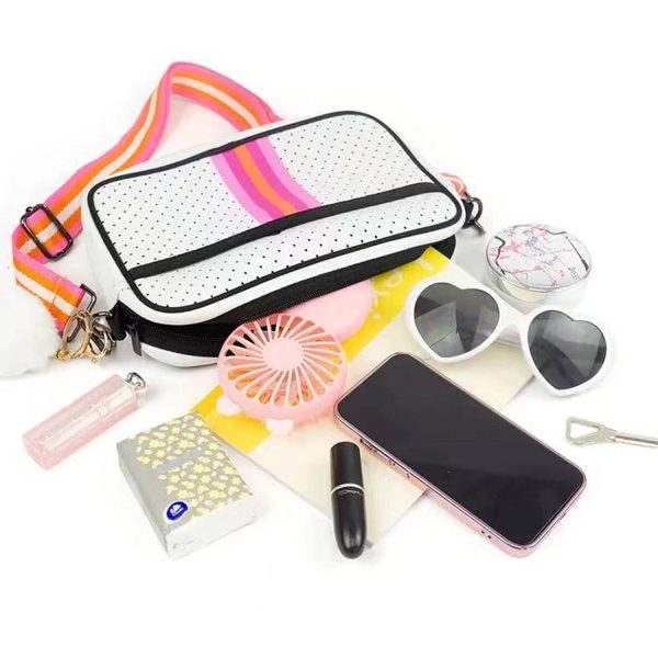 Zippered Neoprene Crossbody Bag w/ Adjustable Strap