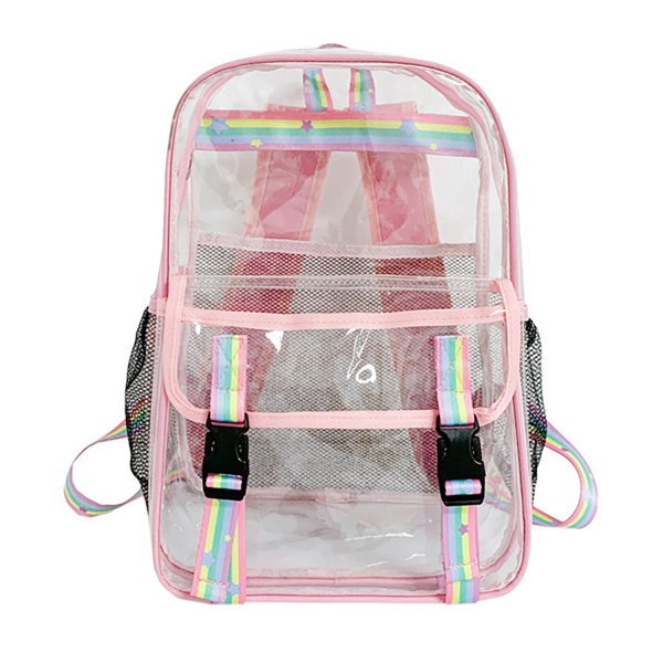 Large Capacity Clear PVC Backpack w/ USB Port