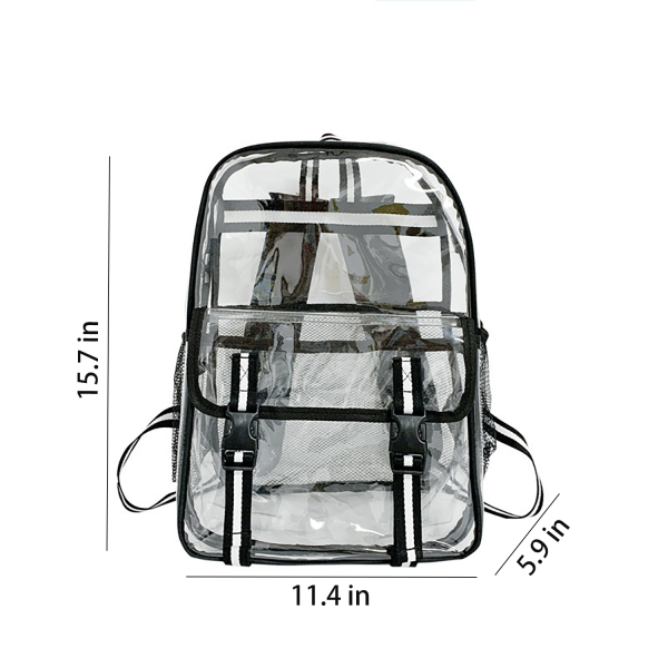 Large Capacity Clear PVC Backpack w/ USB Port