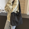 Lightweight Nylon Drawstring Shoulder Tote Bag