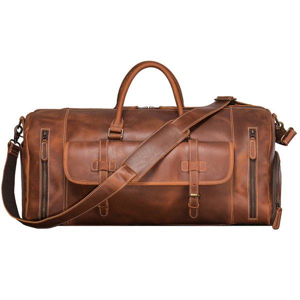 35L Genuine Leather Travel Duffle Bag