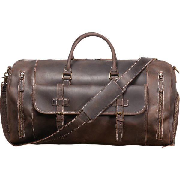 35L Genuine Leather Travel Duffle Bag